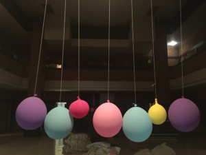 Picture of balloons in the darkroom