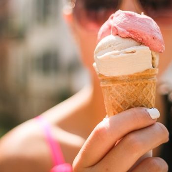 woman holding ice cream cone